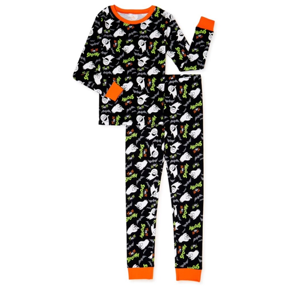 Way to Celebrate Boys Halloween Ghost Pajamas, 2 Piece Set